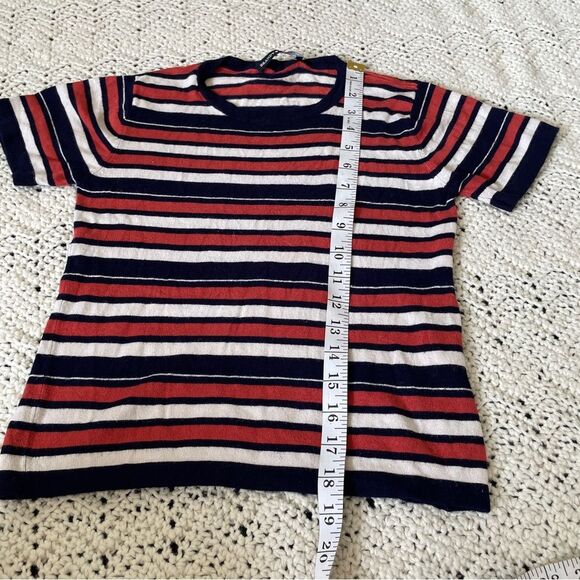 Brandy Melville Striped Crewneck Knit Shirt Orange/Blue (One Size) - Picture 5 of 6